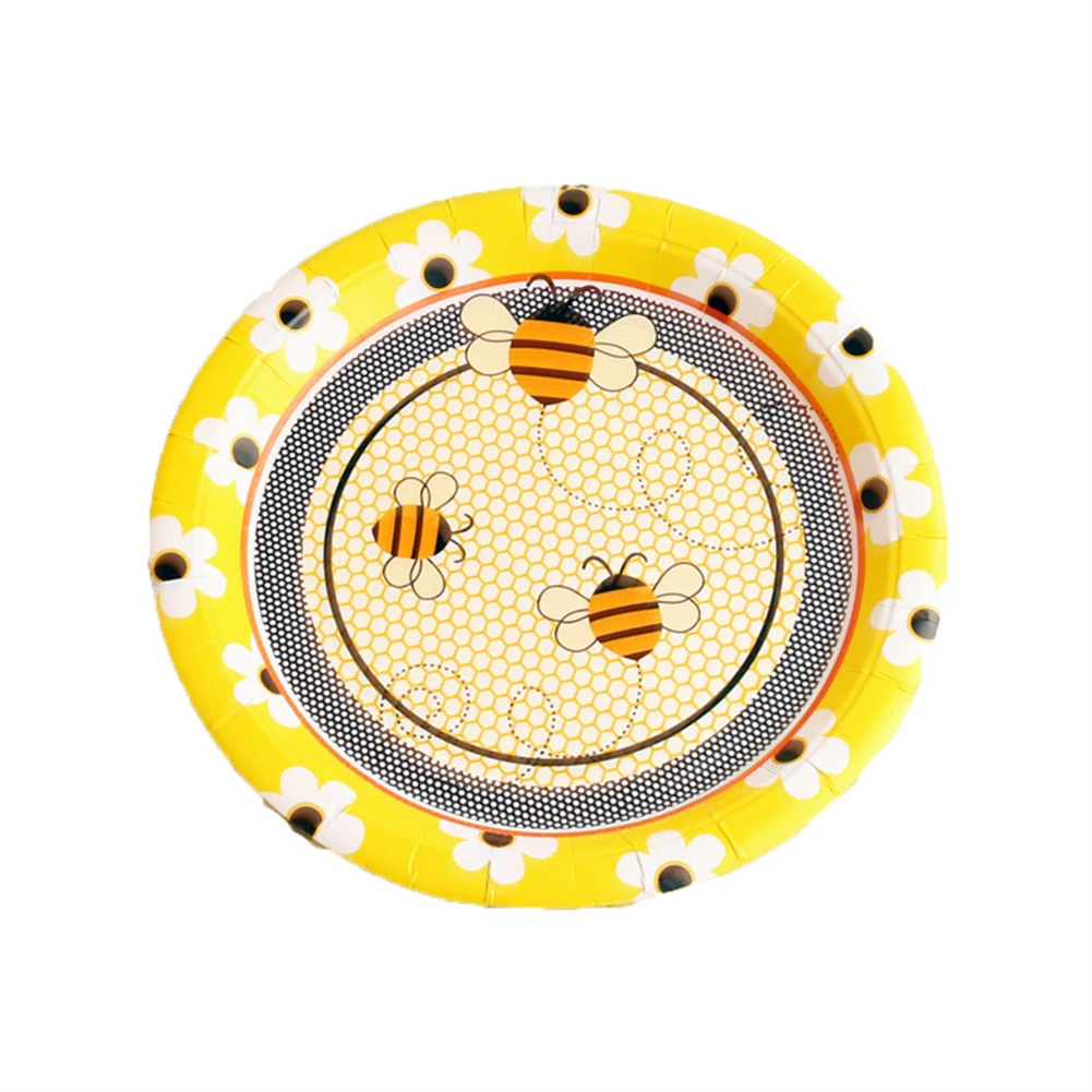 

Creative Cute Cartoon Little Bee Paper Plate Children’s Party Disposable Paper Plate Paper Cup Tablecloth Small and Exquisite