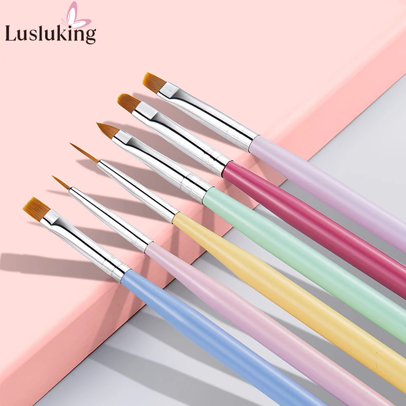 

5/6/7pcs Nail Art Brushes Acrylic Brush Pen Nail Builder Carving Dotting Tools UV Gel Liner Brushes Set 3D Tips Painting Tools