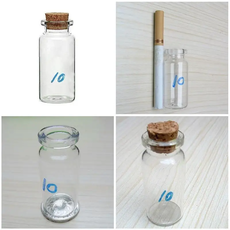 

8 Pcs 10 ml Small Cork Bottle Clear Glass Bottle Wishing Bottle DAG-ship