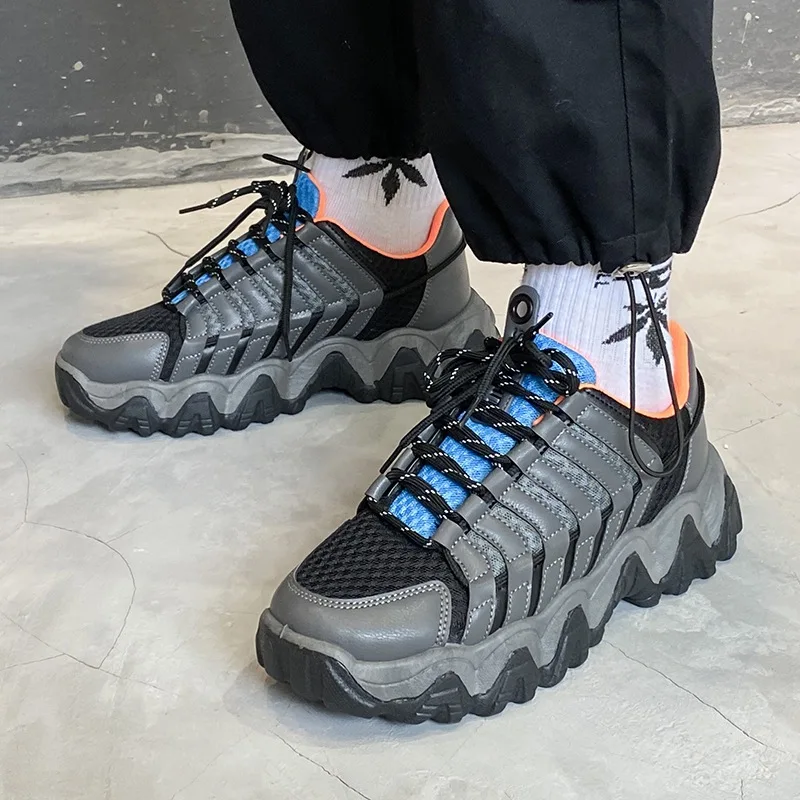 

HMXO Daddy Shoes Men's Trend Increased Wave Bottom Casual Sports Shoes Increased Breathable Men's Casual Shoes