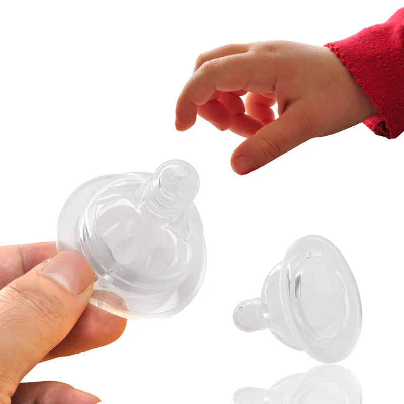 

Baby Wide Neck Silicone Baby Infant Soft Teats Bottles Flow Cross Hole Nipples