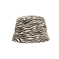 retro zebra print fisherman hat summer sun block stylish japanese bucket sunshade basin hat
