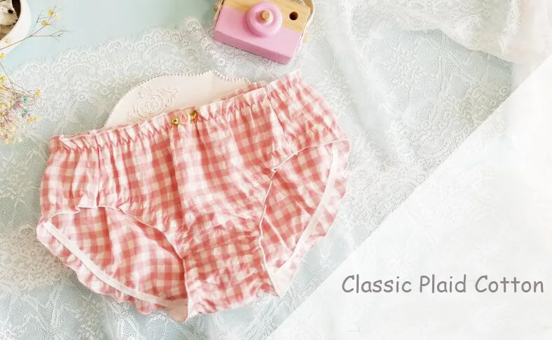 Новинка 2020 г. Бесплатная доставка милое симпатичное клетчатое хлопковое нижнее