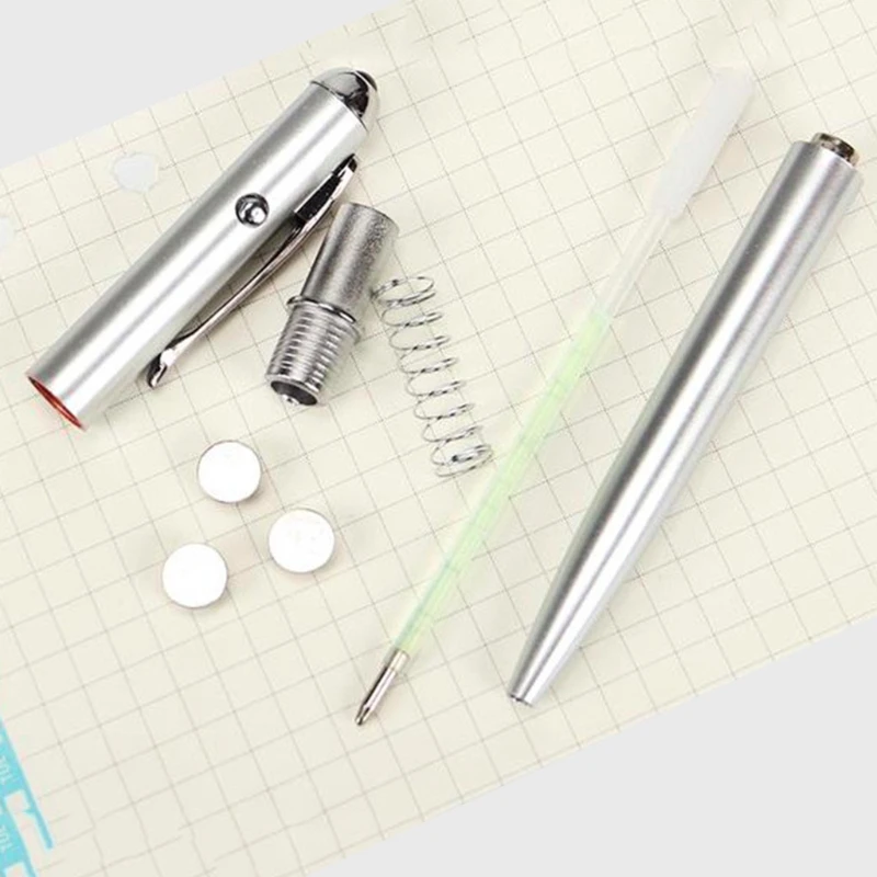 2022 New Practical Bills Checker Pen Invisible Ink W/ UV LED Light Built-in Button Cell for Retail Stores Shops Grocery | Канцтовары для