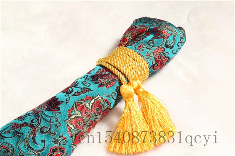 Шелковый мешок 134 см с синими цветами для защиты японской катаны самурайского