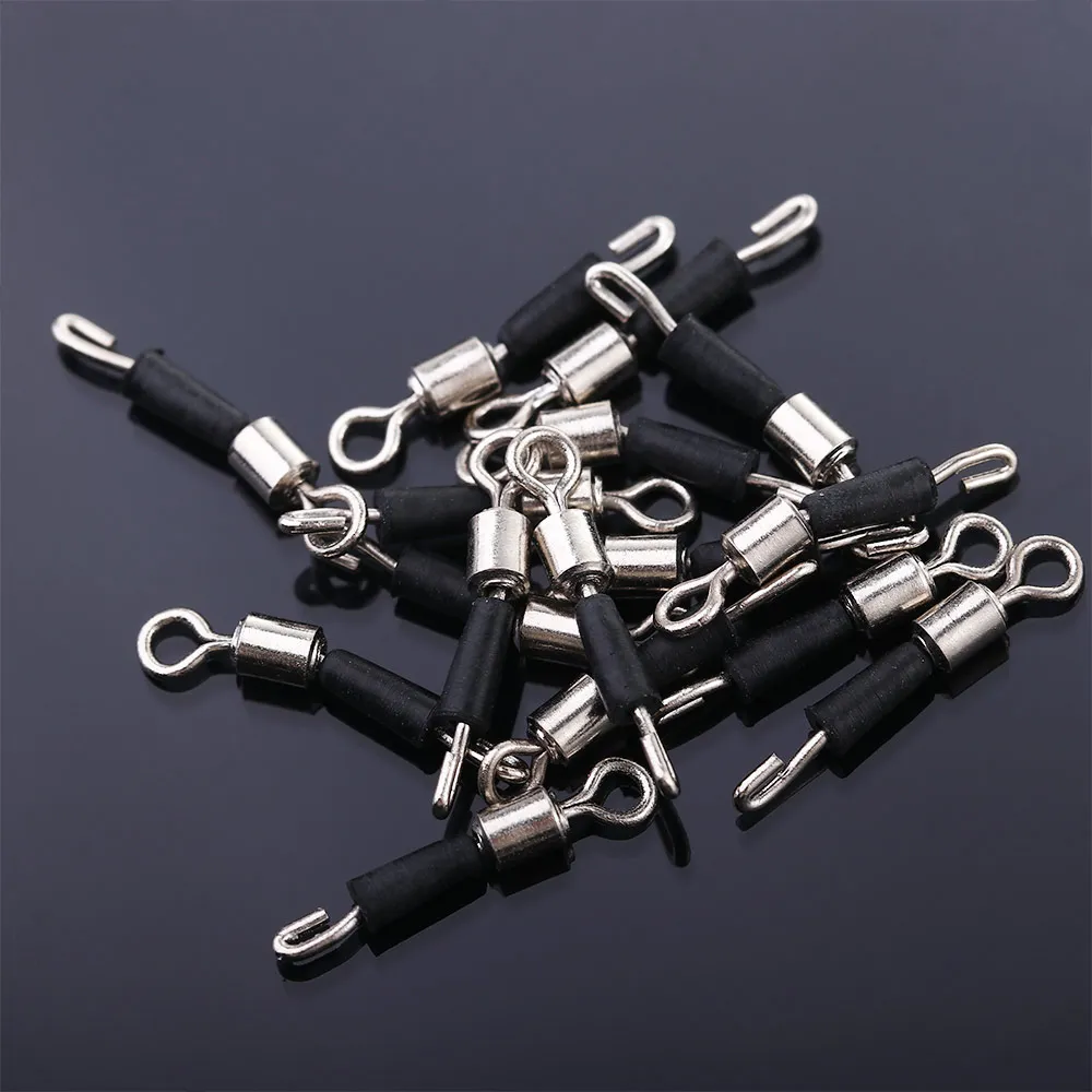30/50pcs/lot Bearing Swivel Fishing Hook Fast Connector Solid Rings Rolling Line Quick Link Carp Accessories | Спорт и развлечения