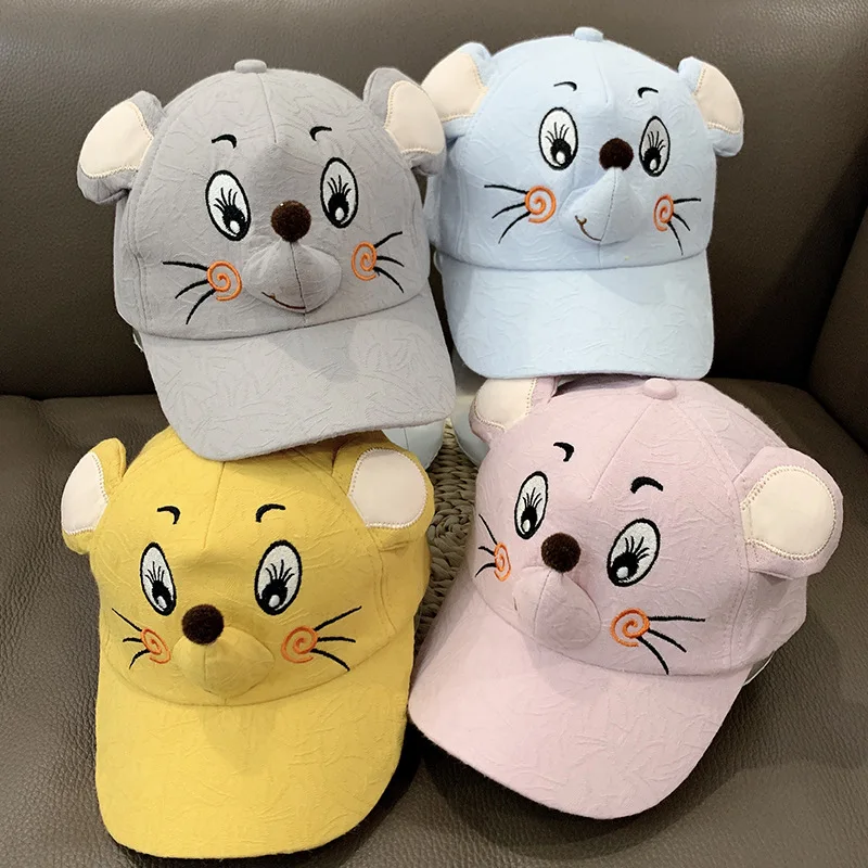 Детская бейсбольная кепка с мультяшным принтом Кепка вышивкой мыши весна лето