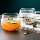 Прозрачные креативные стеклянные чашки с надписью для кофе и чая