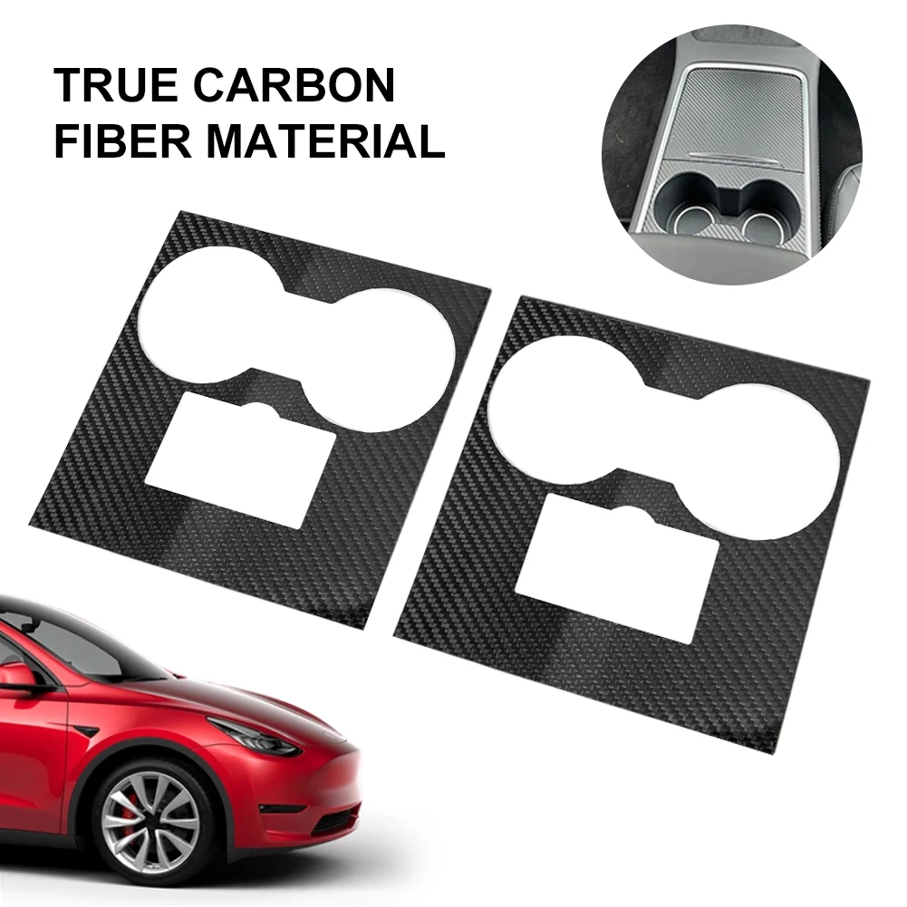 

Car Real Carbon Fiber Central Interior Accessories Center Console Cover Control Panel for 2021 Tesla Model 3 Model Y