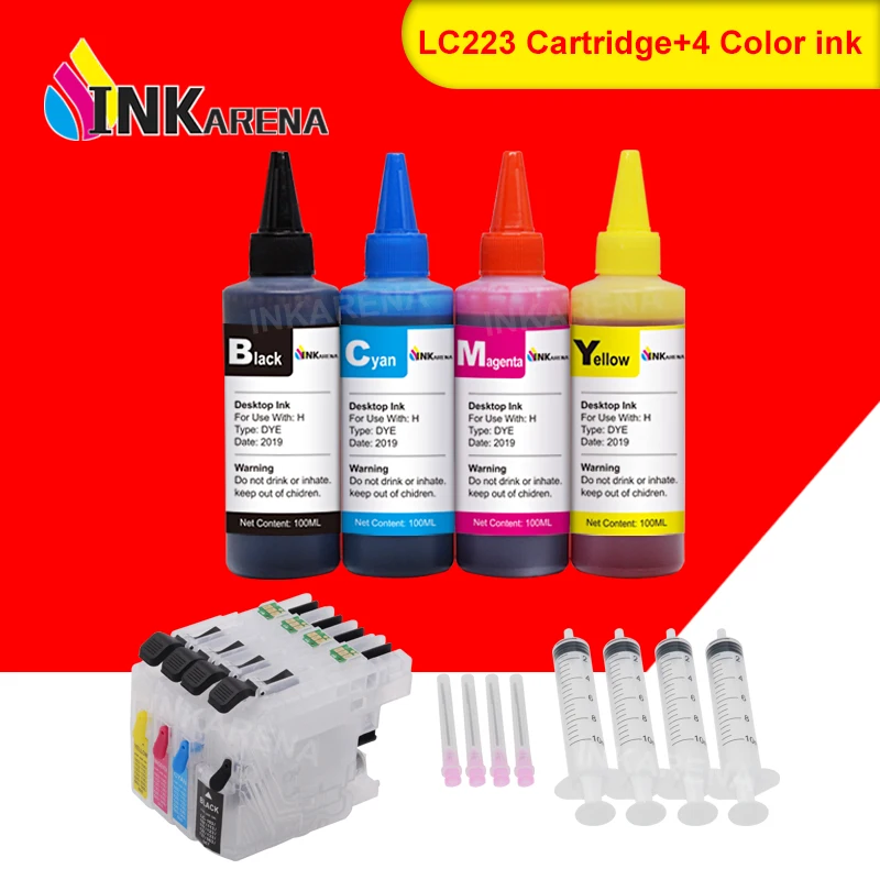 Картриджи чернильные INKARENA LC 223 XL для принтера Brother LC221 LC225 LC227 LC229 + 400 мл|Чернильные