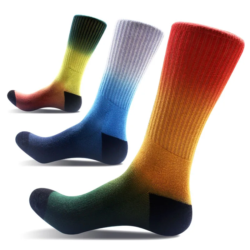 

Autumn and Winter Men's Socks Soles Napped Outdoor Sports Socks Section Dyeing Creative Calf Socks Mid-to-high Tube Men's Socks