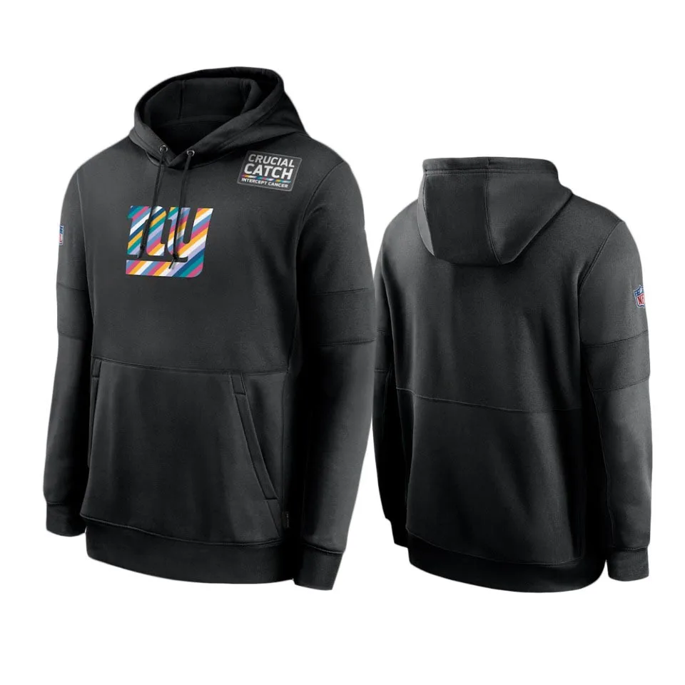 

Men's New York Black Sideline Giants Performance Crucial Catch Pullover Hoodie