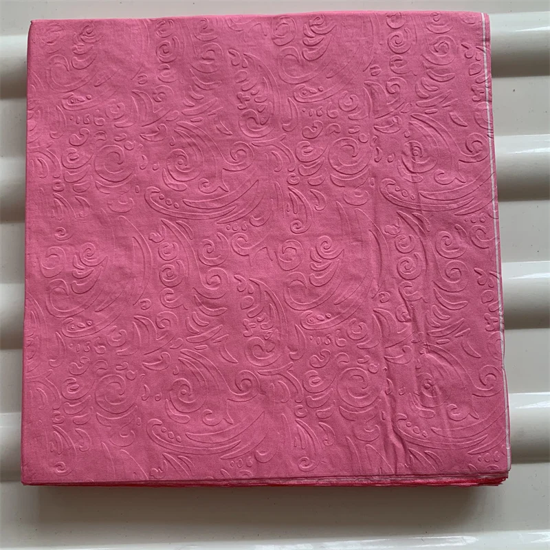 Бумажные салфетки с 3d-тиснением элегантные тканевые цветами желтого розового