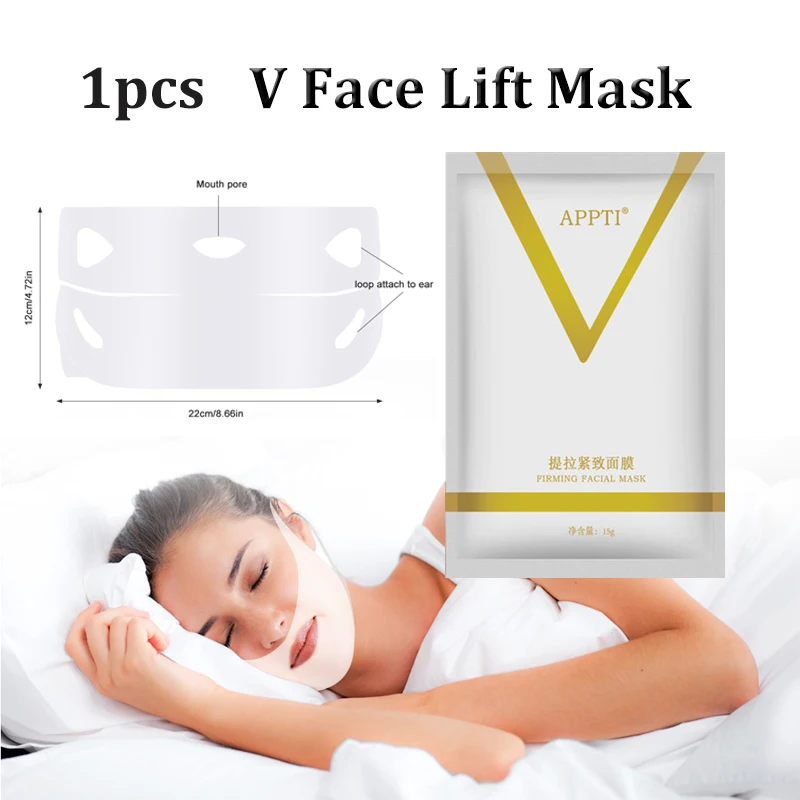 

1pcs New Face Lift Slimming Mask V Line Chin Up Patch 4D Reduce Double Chin Tape Neck Firming Shape Mask US BR Do Dropshipping