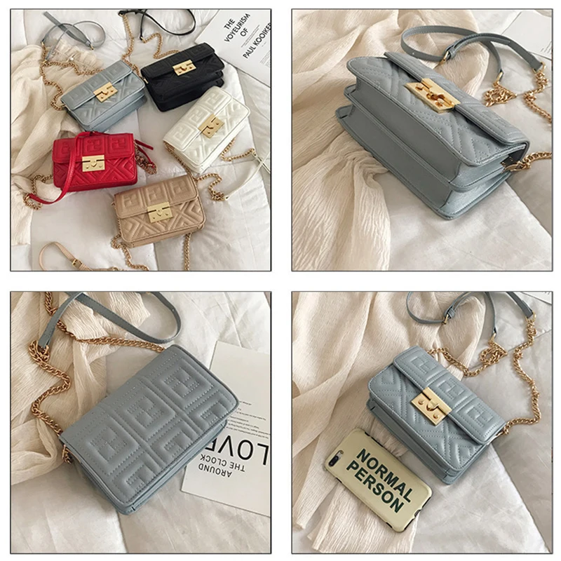 Женская маленькая квадратная сумка Дамская нить модная классические сумки на