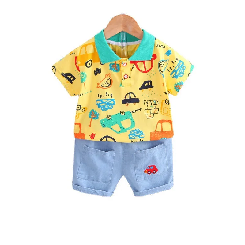 

Новинка, летняя мода, одежда для маленьких девочек, костюм, детская хлопковая футболка и шорты для мальчиков, 2 шт./компл., повседневная одежда для малышей, детские спортивные костюмы