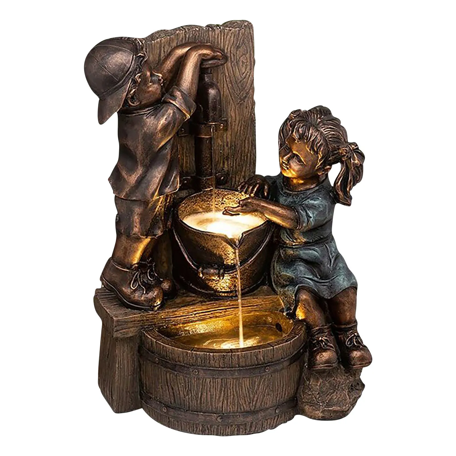

Boy & Girl Garden Statue Resin A Kid With Fireflies Garden Statue-garden Decoration Yard Outdoor Sculpture Decor Ornaments