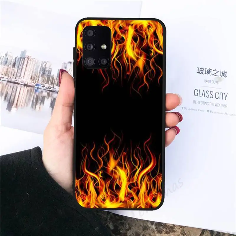 

Fashion Flame Pattern Phone Case black For Samsung galaxy S 21 20 10 8 A 51 71 50 21s 70 40 20 20e note 10 plus Ultra 5g fe