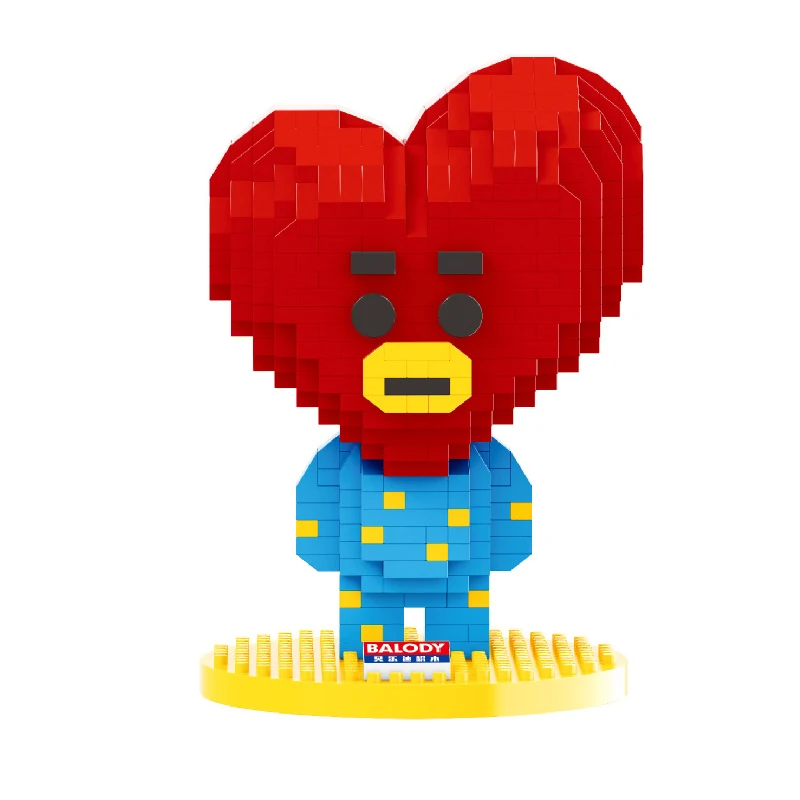 

Balody Animal Cartoon Red Heart Monster 3D Model Building Blocks Kit Diamond Magic DIY Mini Bricks Toys for Kids Children Gifts