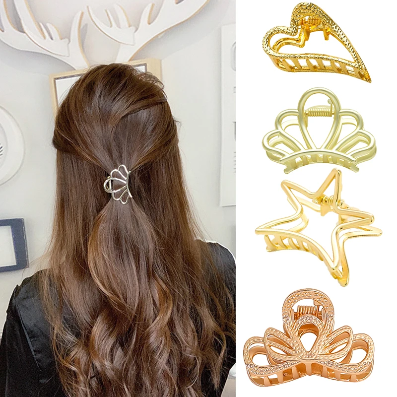 Женские заколки для волос металлические золотые звезды пятиконечные корона