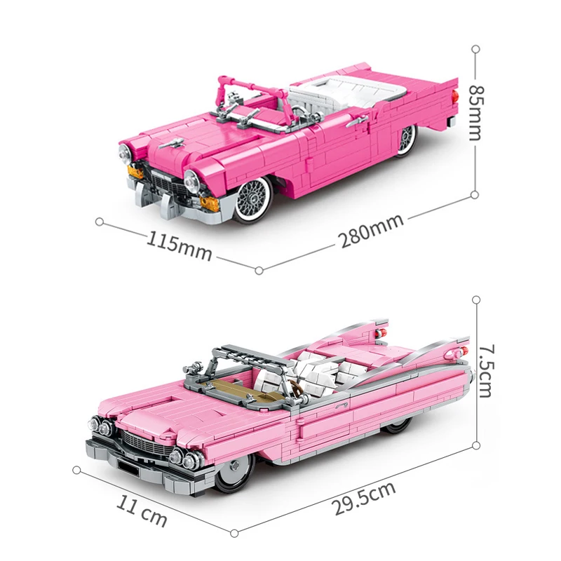 

Technical Car Sport Supercar Roadster Convertible Pull Back Vehicle Building Blocks Technical Race Car Bricks Kid Toy