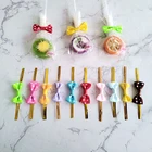 100 шт. галстук-бабочка, Золотая проволока, бант, переплет, леденец, пакеты для упаковки конфет, застежка-молния, фиксирующие Галстуки, подарочные коробки, товары