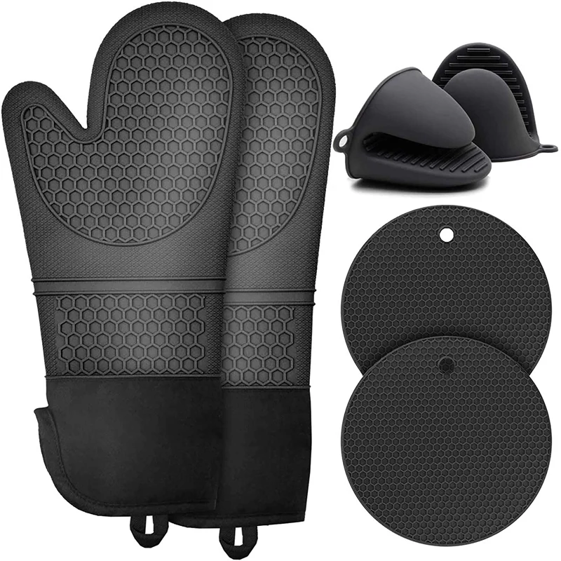 

Набор из 6 силиконовых перчаток для духовки, термостойкие перчатки для гриля, мини перчатки для духовки, перчатки для духовки