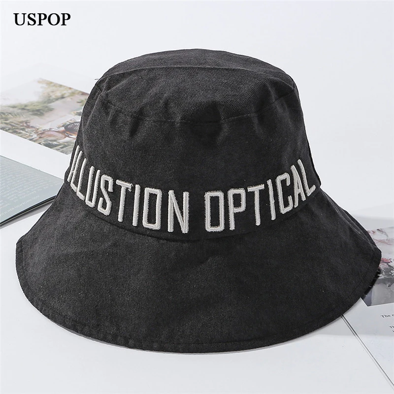 USPOP 2020 шляпы с буквенным принтом женские панамские на плоской подошве хлопковые