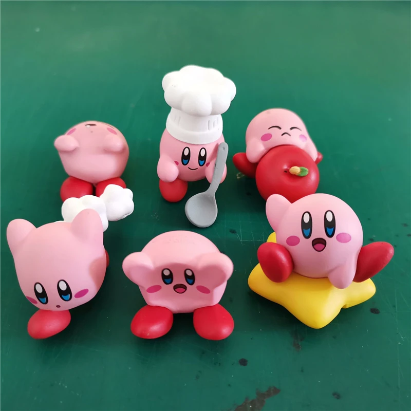 

Новые фигурки аниме Kirby с орнаментом, аниме игрушки, милые розовые фигурки Кирби, модель, детский подарок на день рождения, игрушки для девоч...