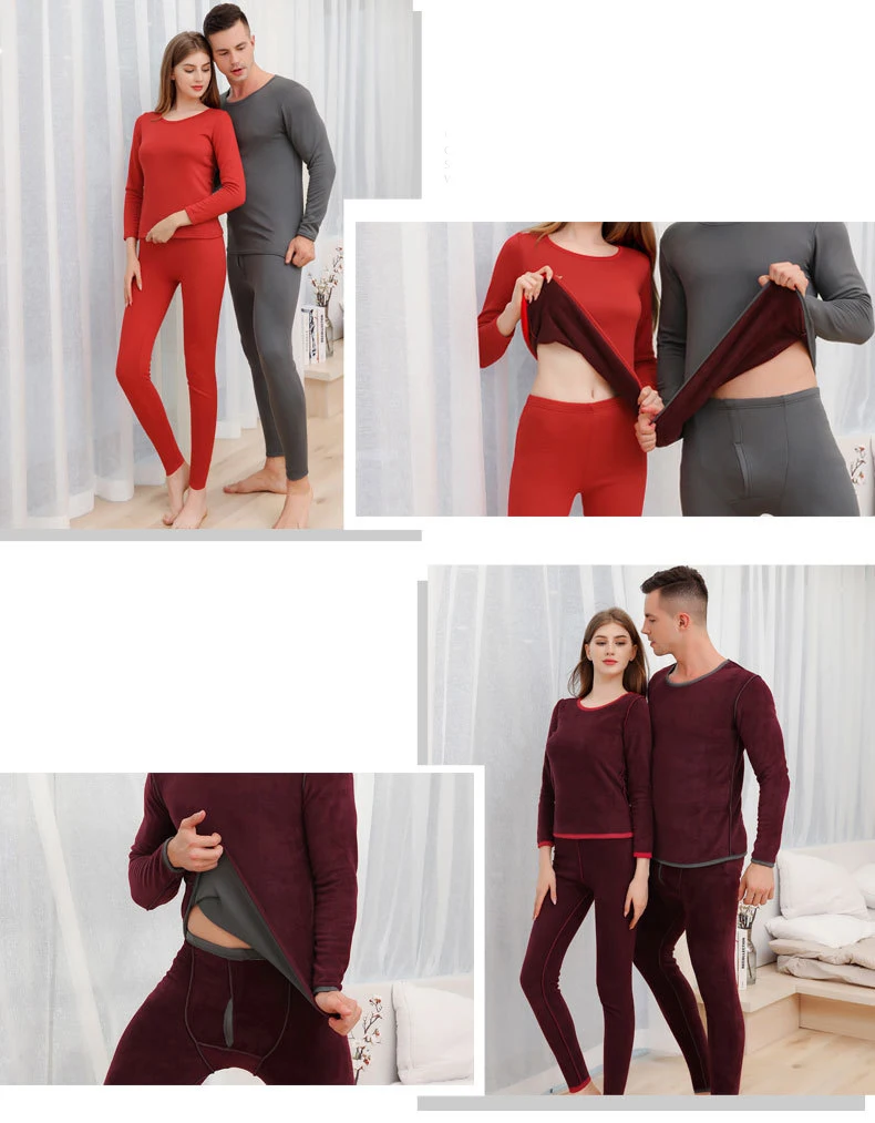 2 шт./компл. Long Johns Для мужчин зимняя женская обувь Термальность костюм Новые Теплые Термальность зимнее нижнее белье, одежда для сна длинная рубашка Off White