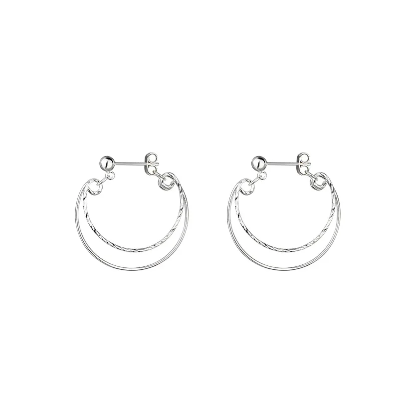 

Fashion Jewelry Metal Earrings Fashion Exaggerated High Quality Geometric Double Round Drop Earrings For Women Party Gifts
