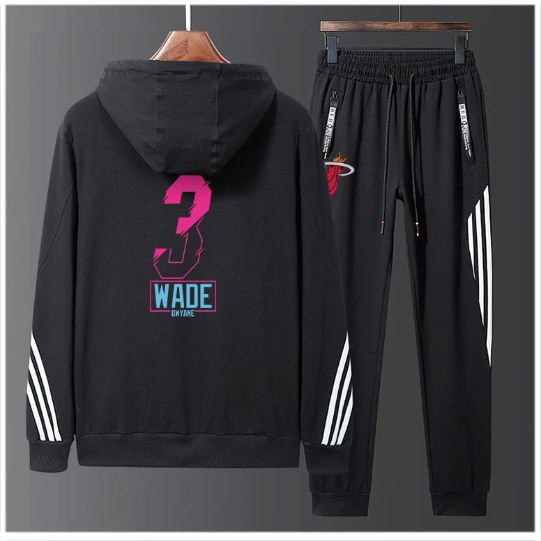 

2022 Mens New American Basketball Jerseys Clothes #3 Wade Tyler Herro Miami Heat Sweatshirt Hoodies Set Zipper Sweatsuit