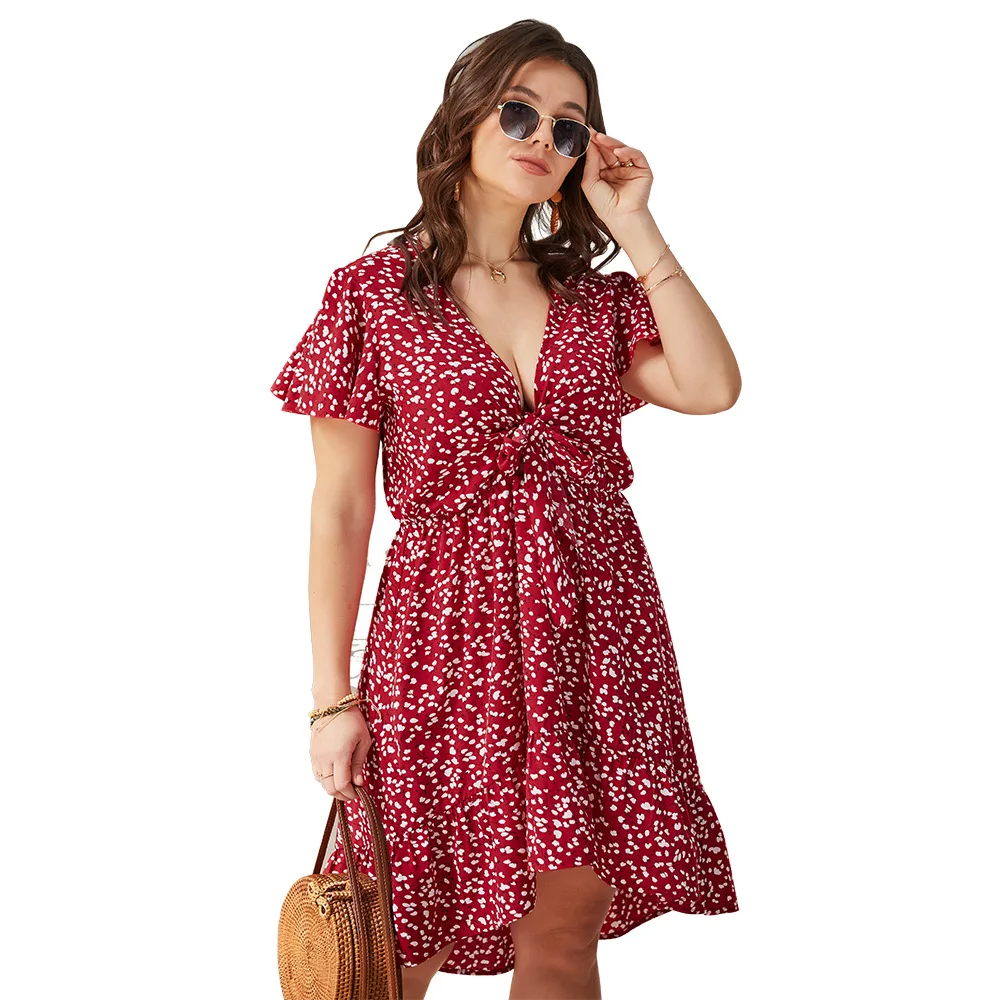 

WANYUCL European and American women's 2021 new summer floral dress, long skirt, dress, age reduction skirt, thin women