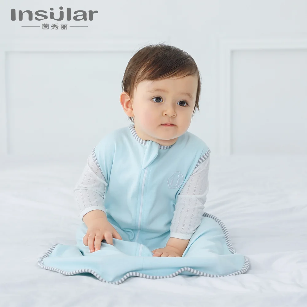 

Baby Sleeping Bag Four Seasons Cotton Ventilation Diaper Sleeveless Envelop Newborns Zipper Sacks Printed Bedding Accessories