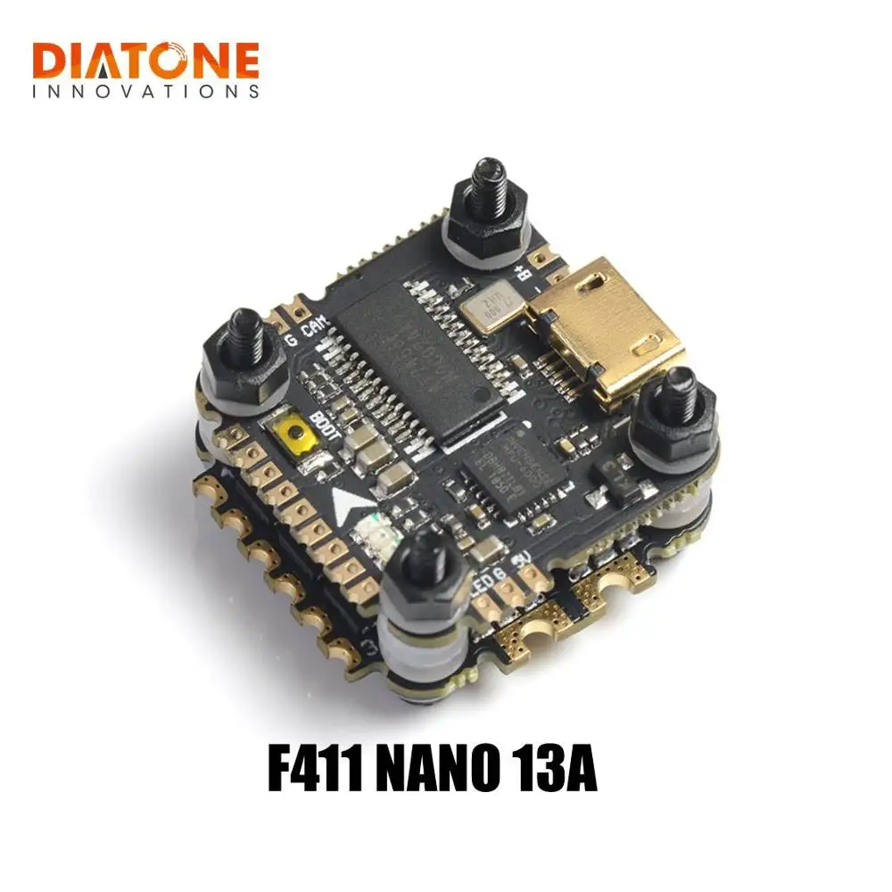 Контроллер полета Diatone MAMBA F411 Nano 13A MPU6000 Dshot600 и 2 4S MINI STACK BEC 5 В/1 А для гоночного дрона