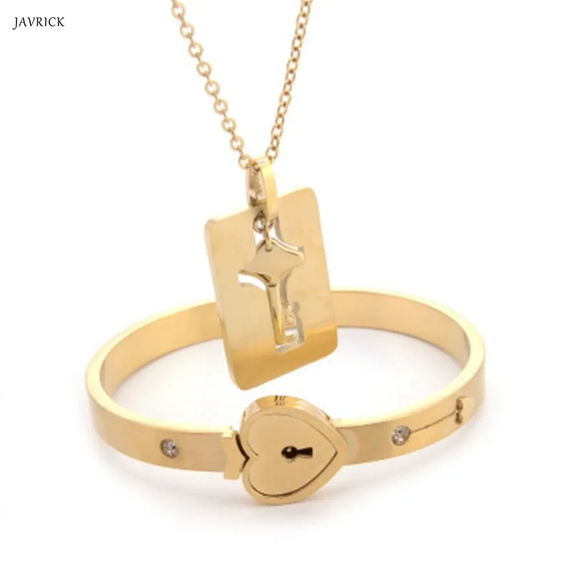 Концентрический замок пара браслетов ожерелье набор для женщин и мужчин