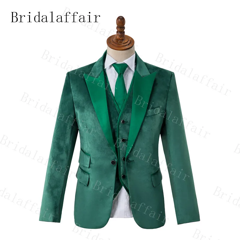 Мужские костюмы Bridalaffair зеленые красные черные цвета слоновой кости бархатные на