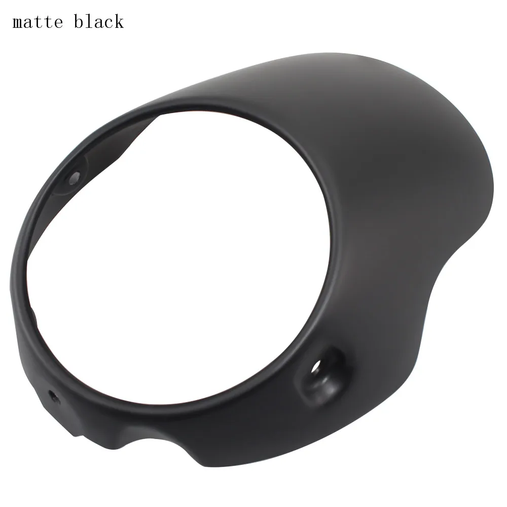 Universal 7&quot Motorcycle Headlight Fairing Visor Retro Cafe Racer Style For BONNEVILLE T100 T120 Thruxton 900 Gloss Matte Black |