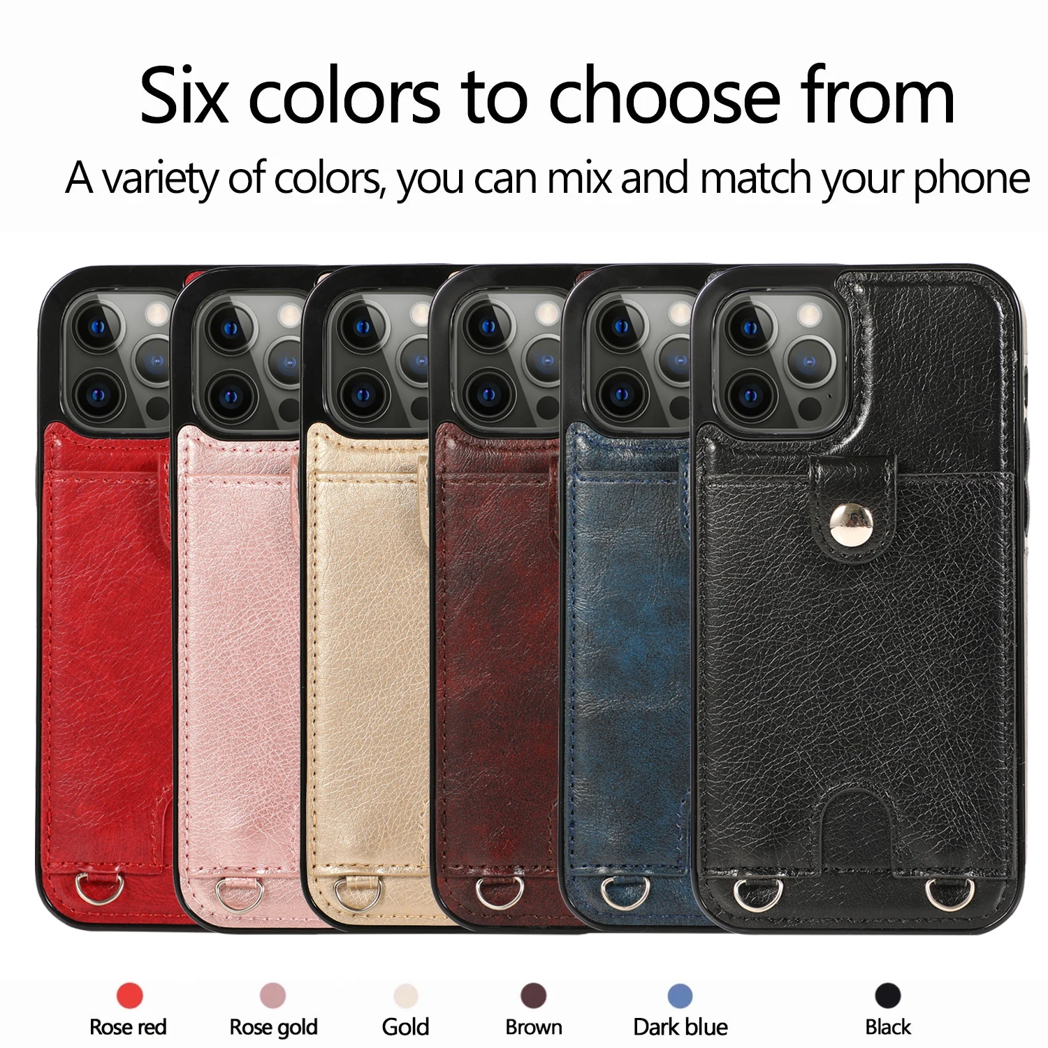 

Case for iPhone 12 mini PU Leather Card Slot Lanyard Crossbody Wallet Phone case for iPhone 12 12 Pro Max Shoulder Strap Cover