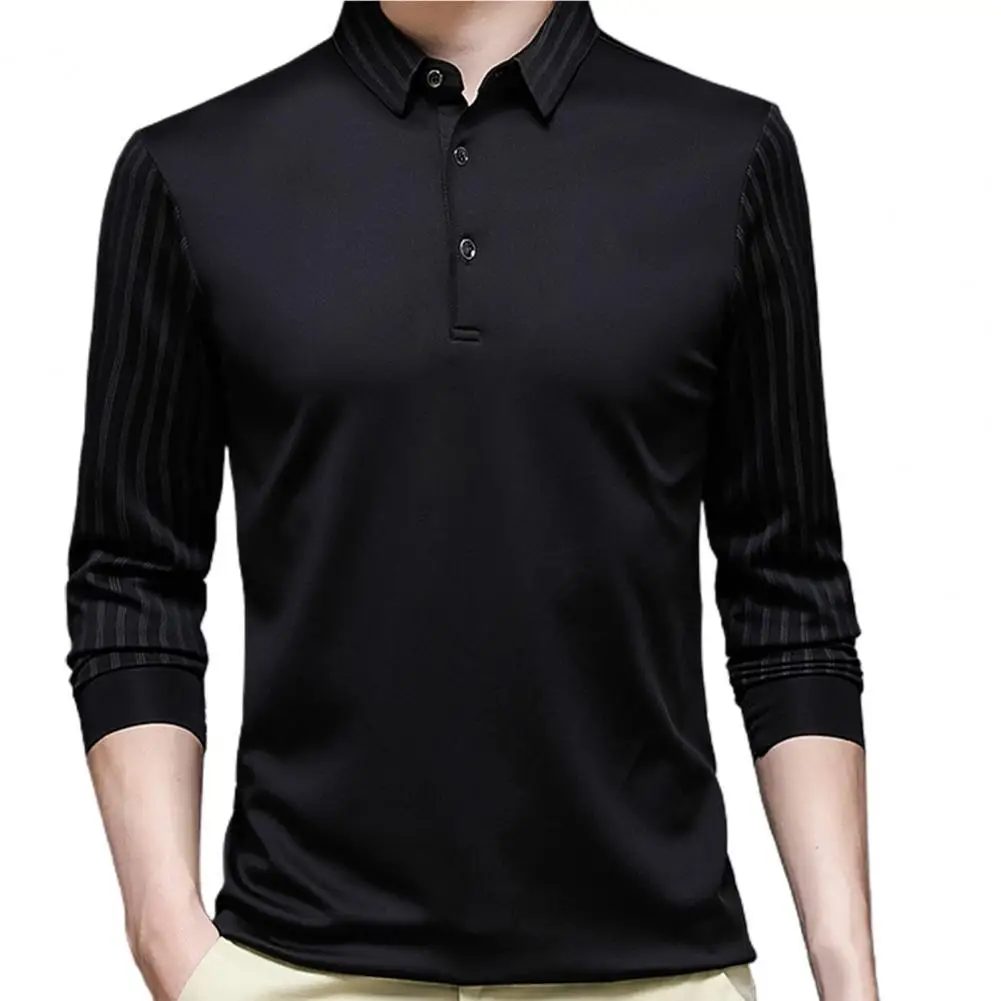 

Polo Shirts Men Top Pullover Fashion T-Shirt Business Top Men Shirt Turn-down Collar Tops Anti-wrinkle Slim Soft Business Shirt