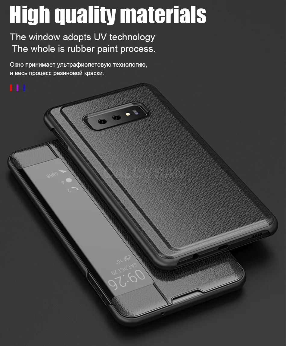 Роскошный кожаный флип-чехол для samsung Galaxy S9 S8 Plus, противоударный чехол для samsung S10 Plus S10e Smart View, чехол для телефона