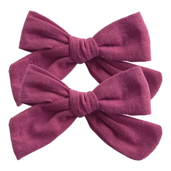 Solid color-174 BEILARRY, 2 шт., 4-дюймовые зажимы из хлопчатобумажной ткани с бантиком для маленьких девочек, заколки для волос с бантиком, заколки, заколки для волос, головные уборы, аксессуары для волос - Цвет: Solid color-174