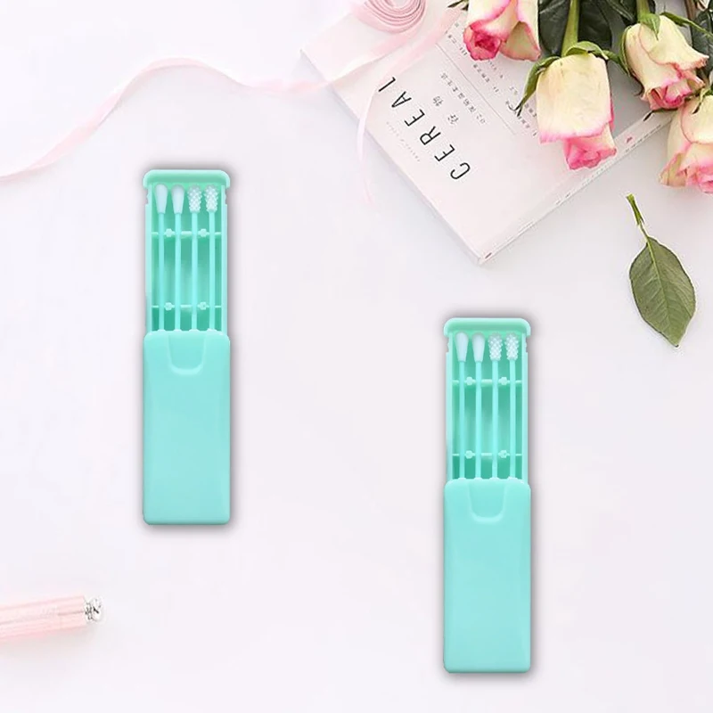 Ватные тампоны многоразовые для чистки ушей силиконовые палочки с двойной