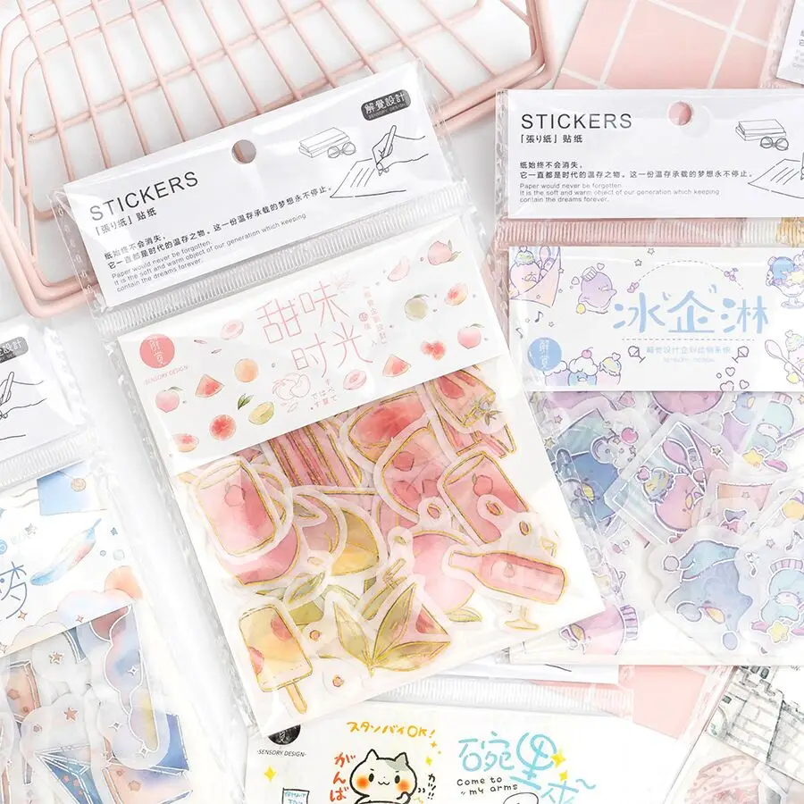 

MINKYS милые 45 шт./упак. фрукты Кошка Собака Декоративные Стикеры для скрапбукинга наклейки подарок для детей Kawaii школы и офиса Канцтовары