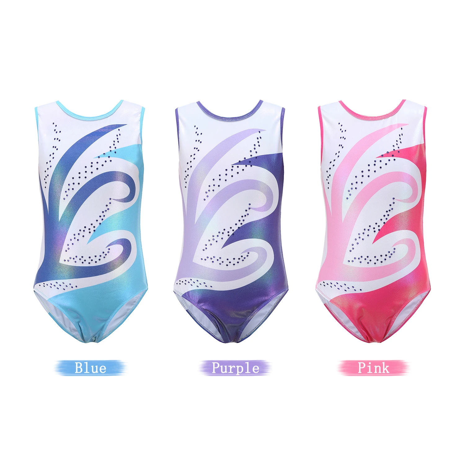 

Kids Girld Gymnastics Leotards for Girls Sleeveless Children Ballet Dance Bodysuit Teens Sequins Snowflake Pattern Leotard