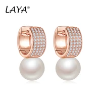 925 sterling silver fashion pearl clear cubic zircon earrings for women wedding party elegant luxury high quality jewelry gifts