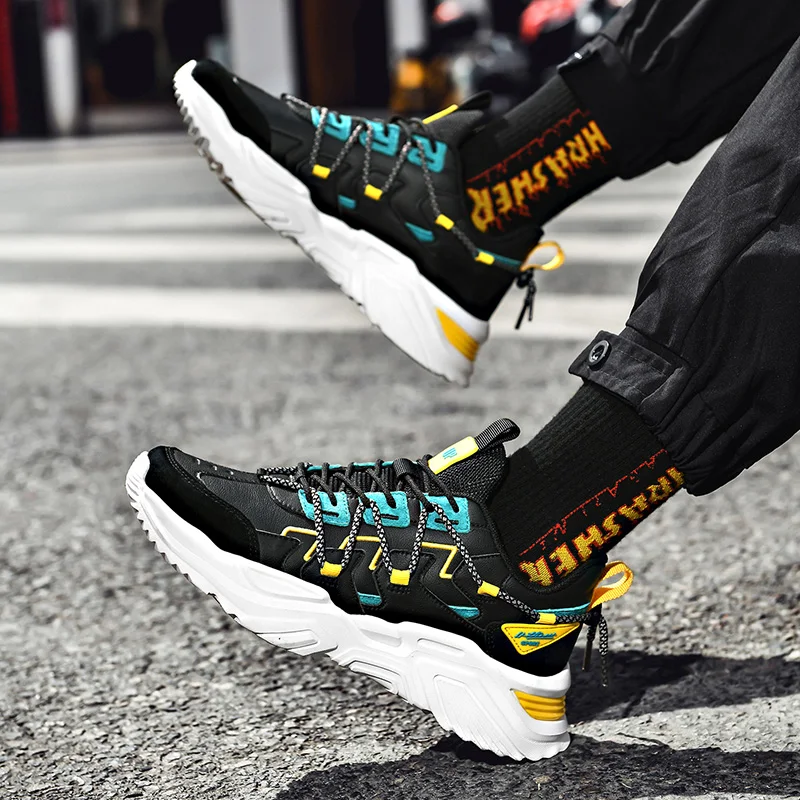 

Men Running ShoesCushion Sneakers Breathable Outdoor Walking Sport Shoes for Male Lace-up Casual Shoes Bubble