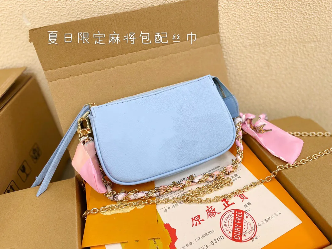 

2021 Female Bag Summer New Rainbow Tie-dye Series Small Mahjong Bag with Coin Purse