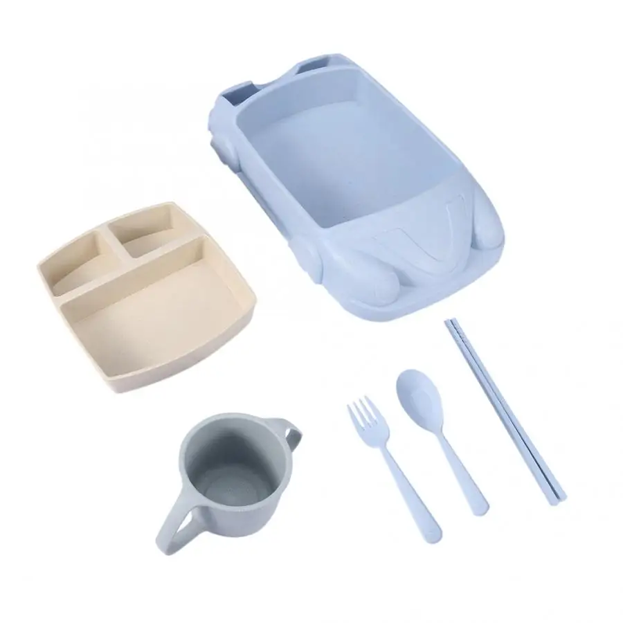 Детская пшеничная соломенная посуда мультяшная Автомобильная тарелка для