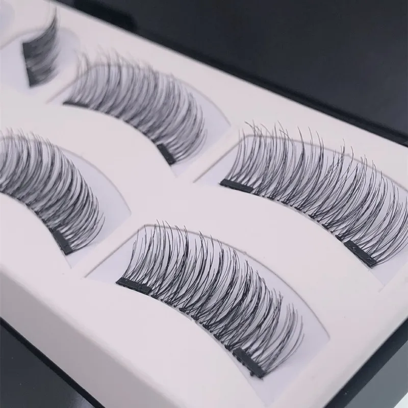 8 шт. магнитные ресницы с 3 магнитами ручной работы 3D Магнитные ресницы натуральный накладные магнит для ресниц с подарочной коробкой